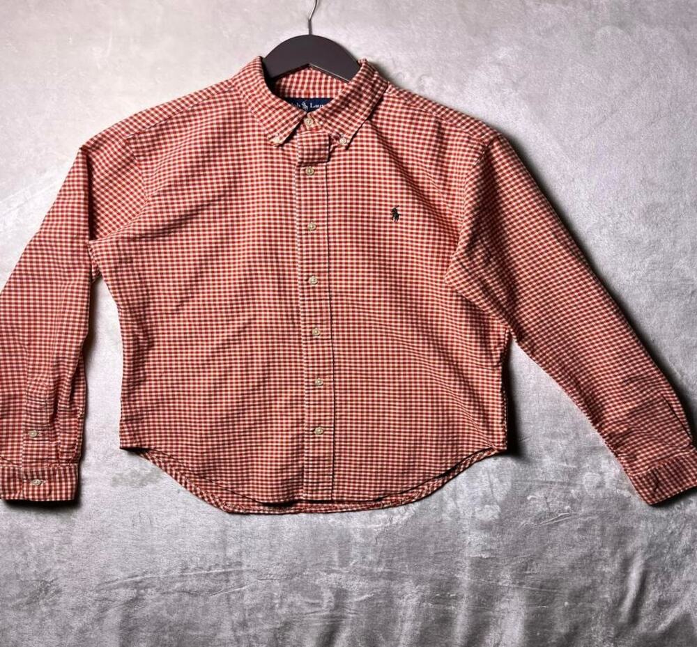 Ralph Lauren Classic Fit Button Up Shirt Men's M Fall Earth Tone Gingham Plaid